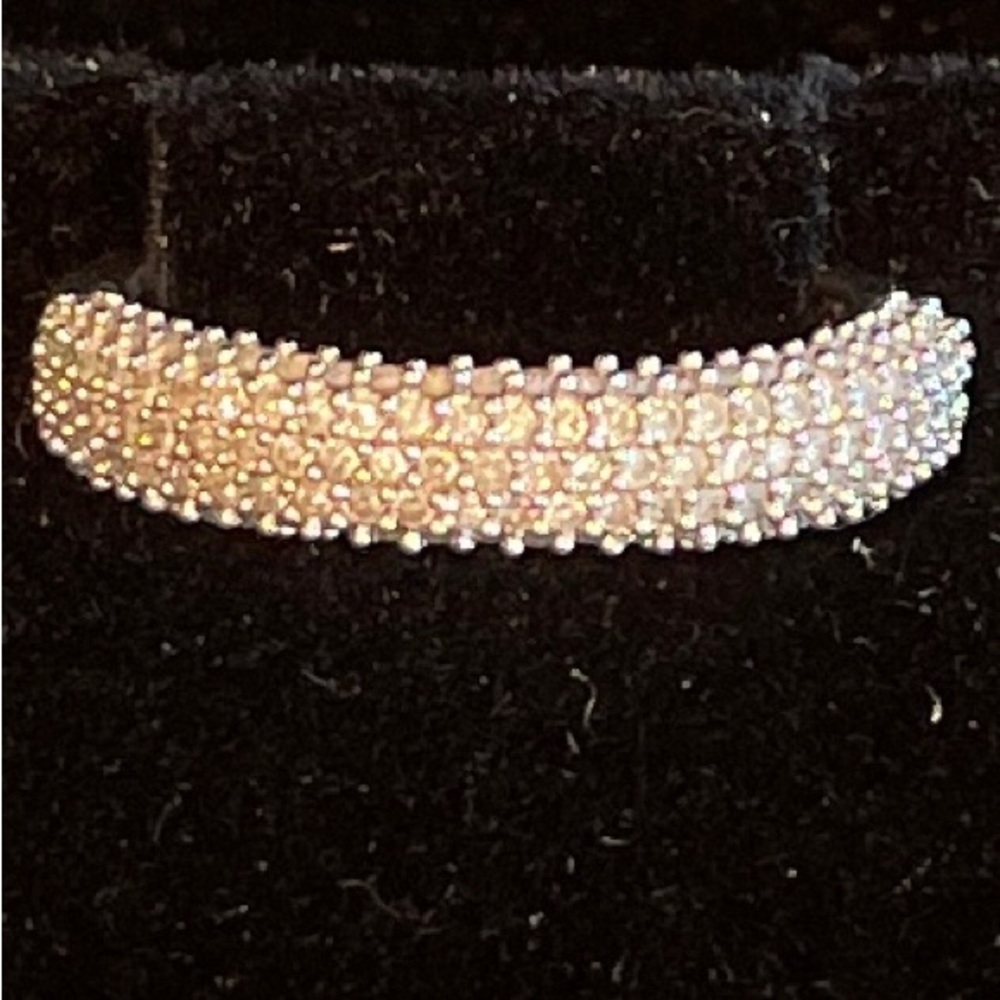 14K white gold pave set diamond ring